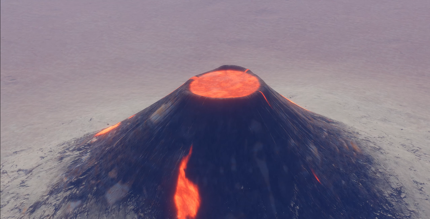 Illustration of a stratovolcano